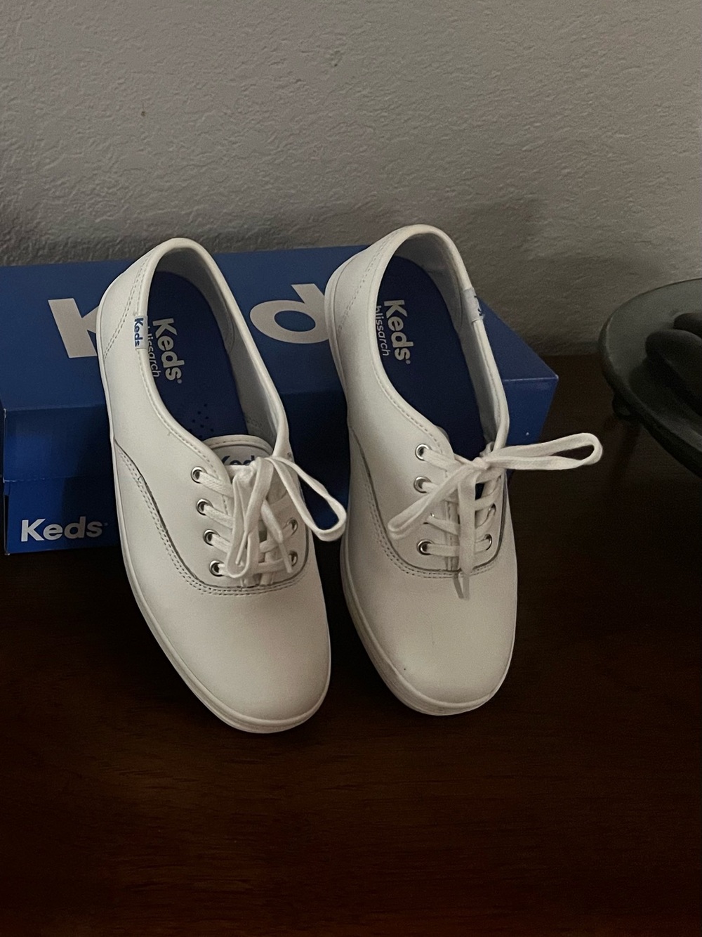 Keds leather Lace-Up Sneakers in White